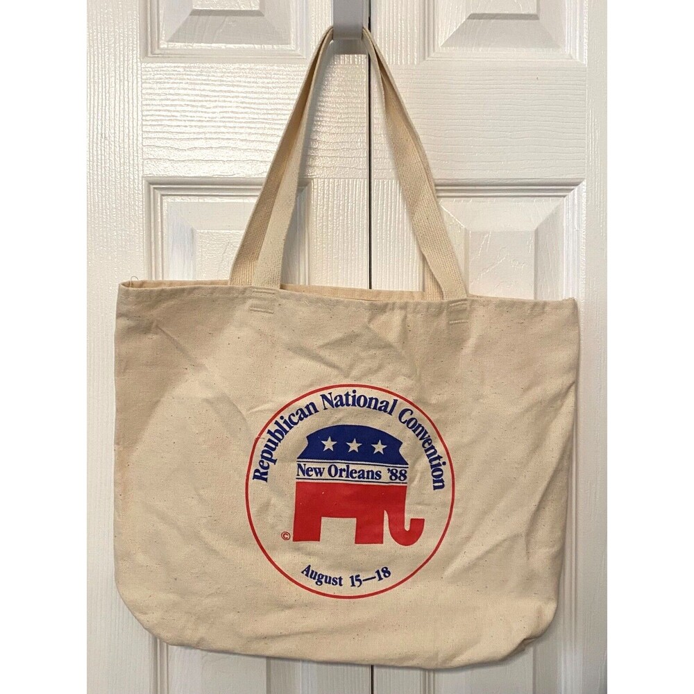 Vtg 1988 GOP REPUBLICAN National Convention USA TOTE BAG Patriotic New Orleans